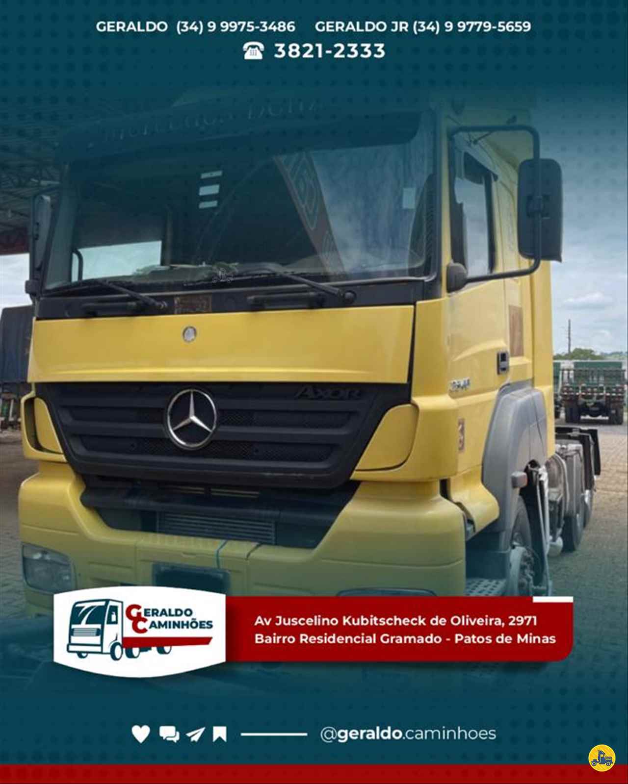 CAMINHAO MERCEDES-BENZ MB 2540 Cavalo Mecânico Truck 6x2 Geraldo Caminhões PATOS DE MINAS MINAS GERAIS MG